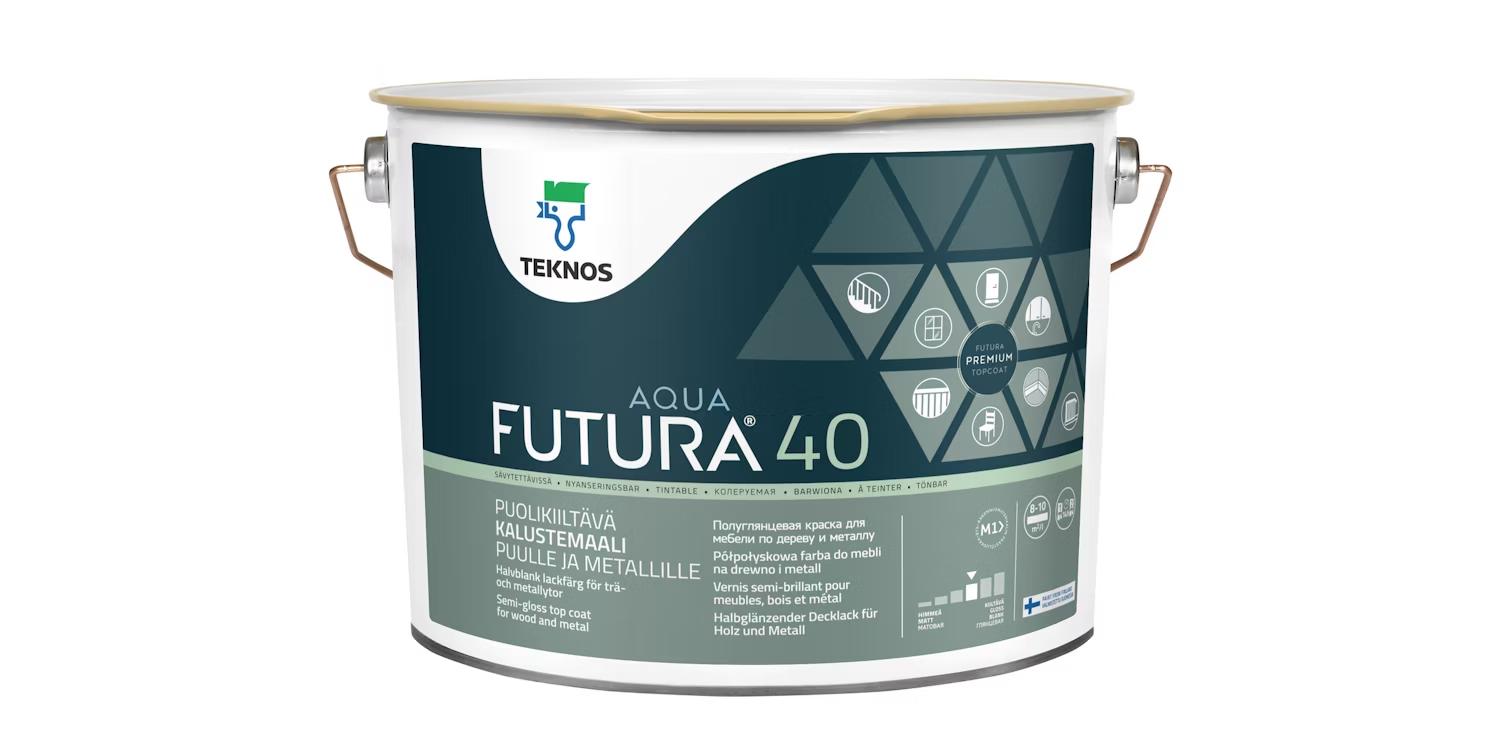 Futura Aqua 40 Kalustemaali 9l Puolikiilt v PM1 Valkoinen Futura Aqua 40 Kalustemaali 9l Puolikiilt v PM1 Valkoinen